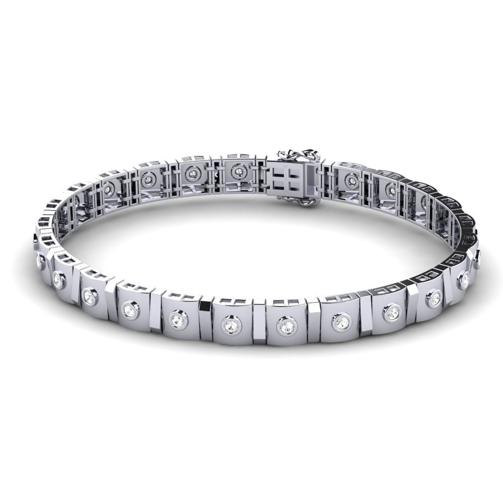 950 Palladium White sapphire Men's Bracelet Crescere