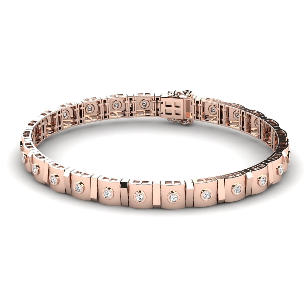 14K Rose Gold Moissanite Men's Bracelet Crescere