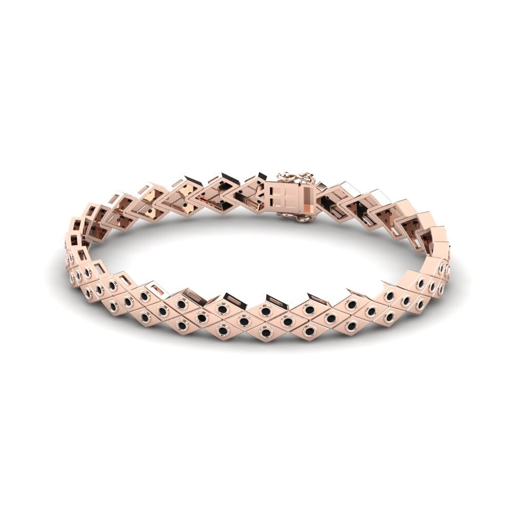14ct Rose Gold Black Sapphire Men's Bracelet Desiderare