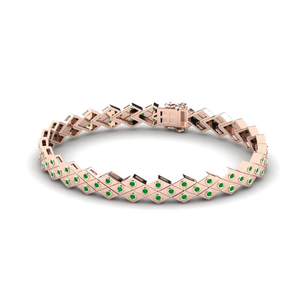 14ct Rose Gold Emerald Men's Bracelet Desiderare