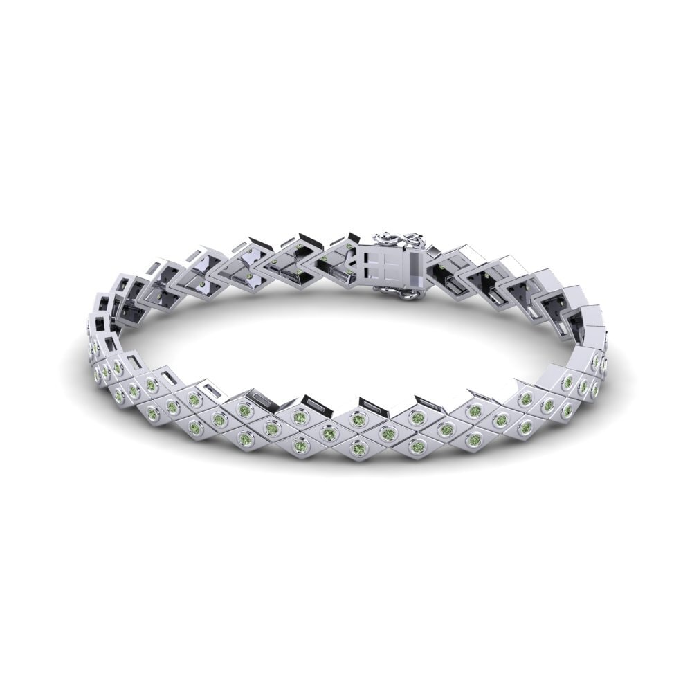950 Palladium Green Diamond Men's Bracelet Desiderare