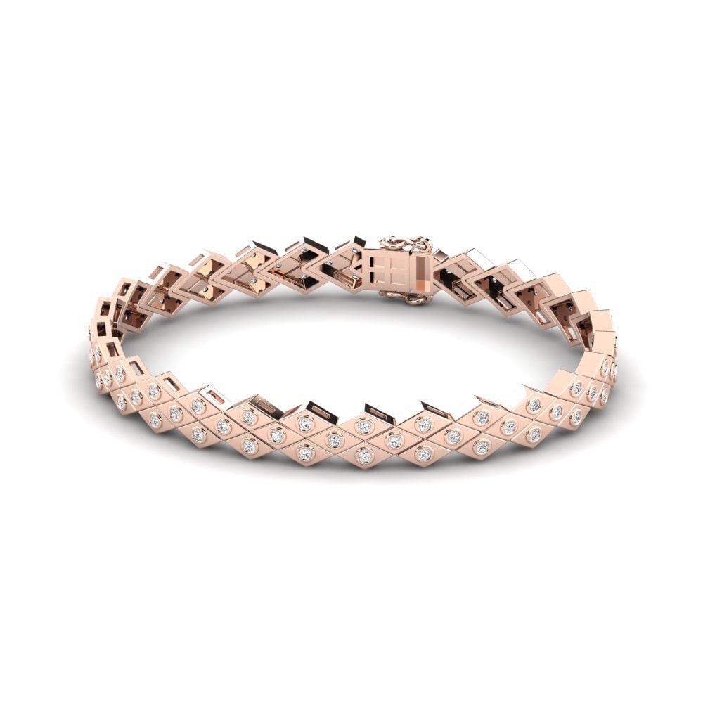 14K Rose Gold Moissanite Men's Bracelet Desiderare