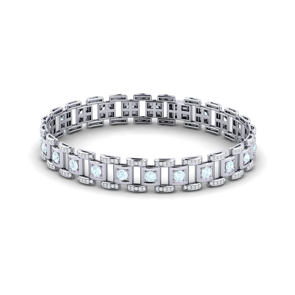 950 Platinum Aquamarine Men's Bracelet Diagnostic