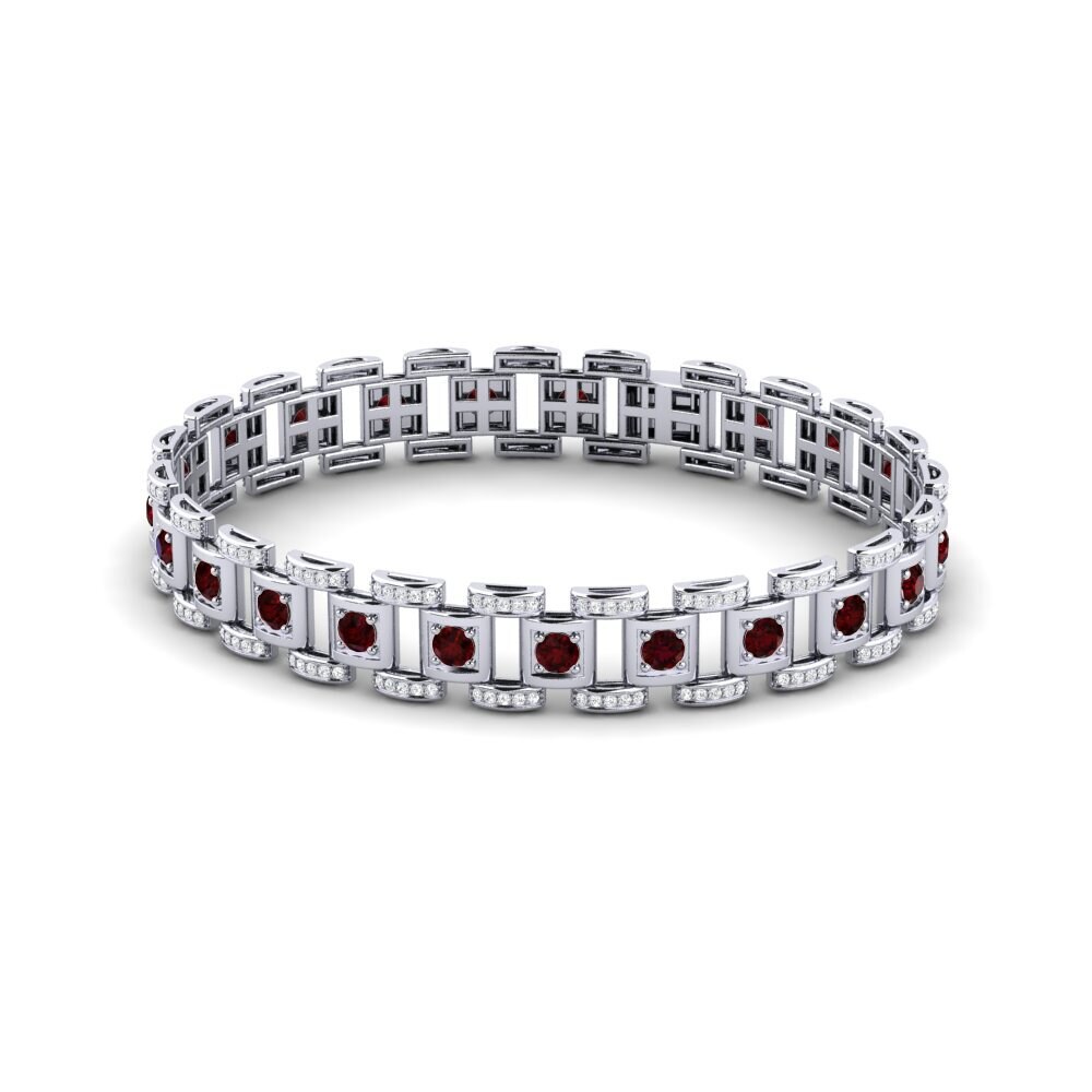 950 Platinum Garnet Men's Bracelet Diagnostic
