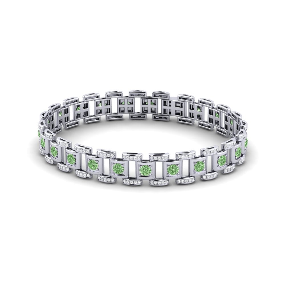 950 Palladium Green Diamond Men's Bracelet Diagnostic