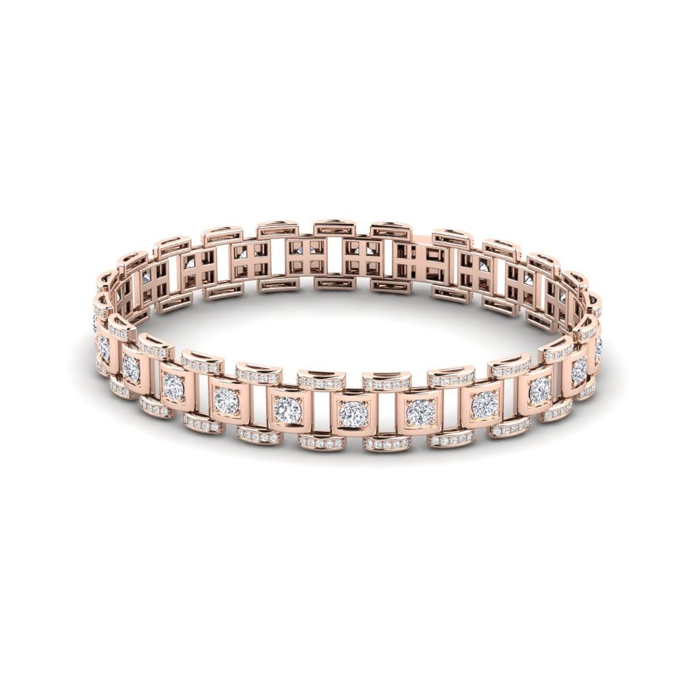 14K Rose Gold Moissanite Men's Bracelet Diagnostic