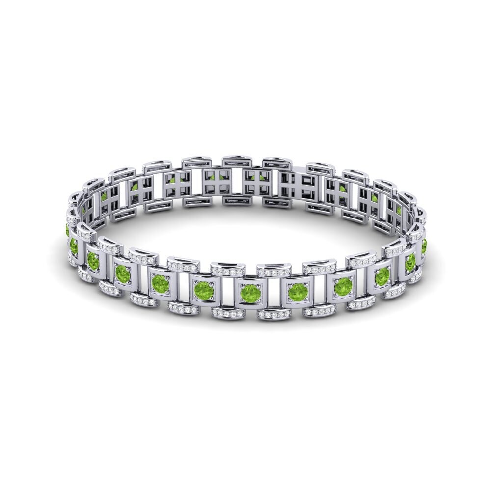 950 Platinum Peridot Men's Bracelet Diagnostic