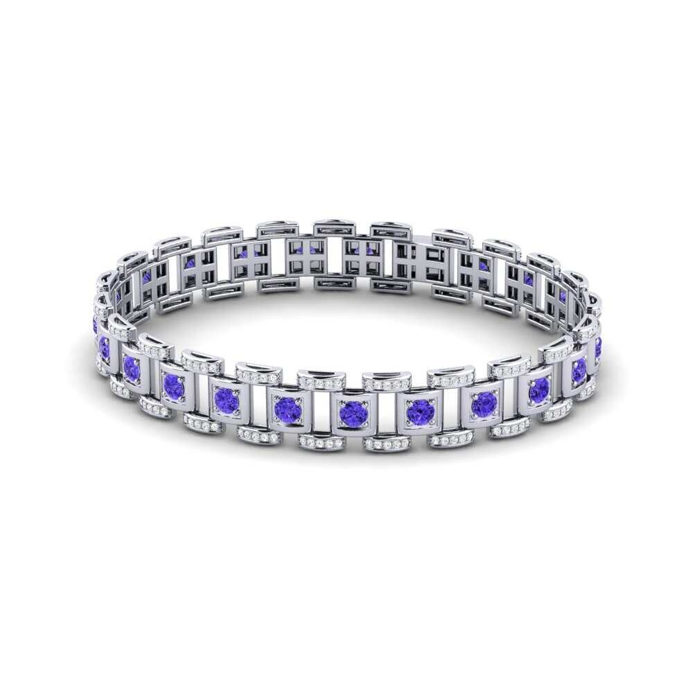 14ct White Gold Tanzanite Men's Bracelet Diagnostic