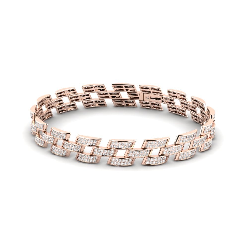 14K Rose Gold Moissanite Men's Bracelet Diamante