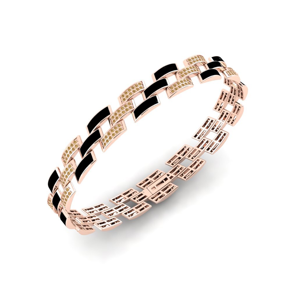 18ct Rose Gold Brown Diamond Men's Bracelet Dirigera
