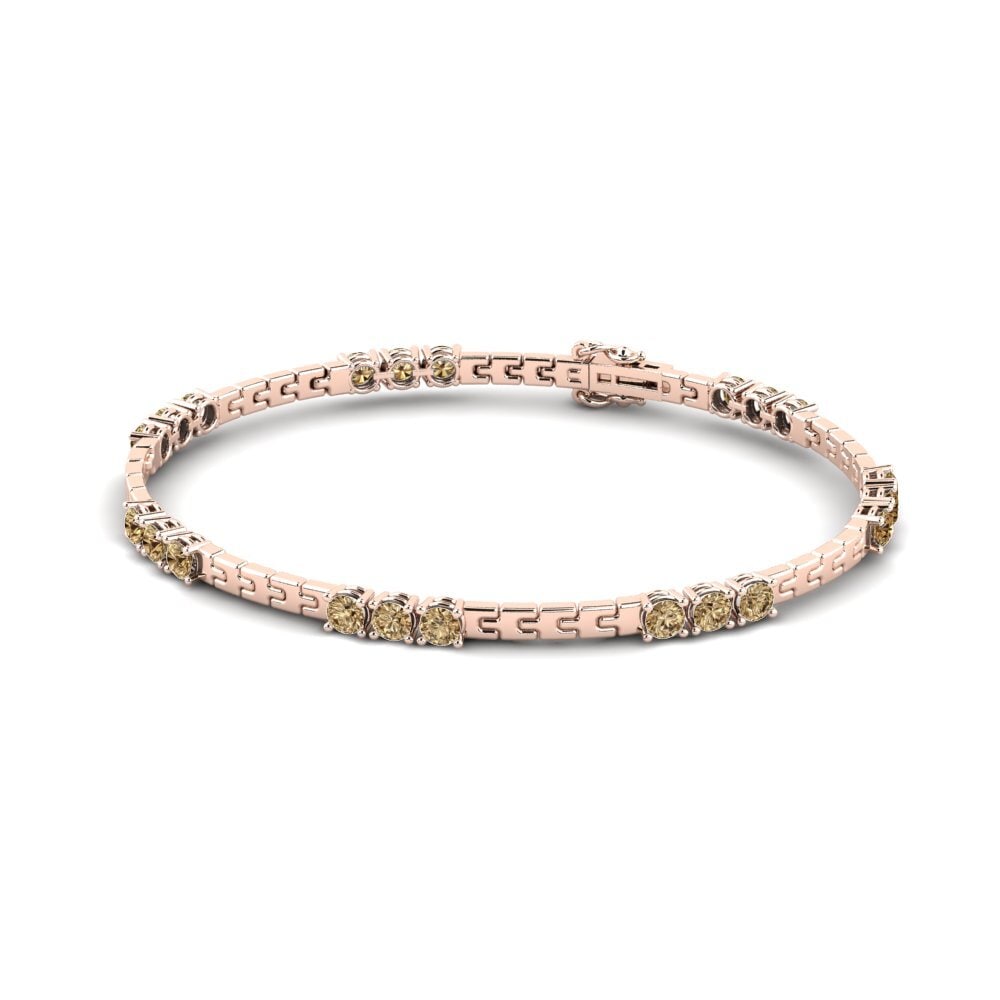 18ct Rose Gold Brown Diamond Men's Bracelet Docile