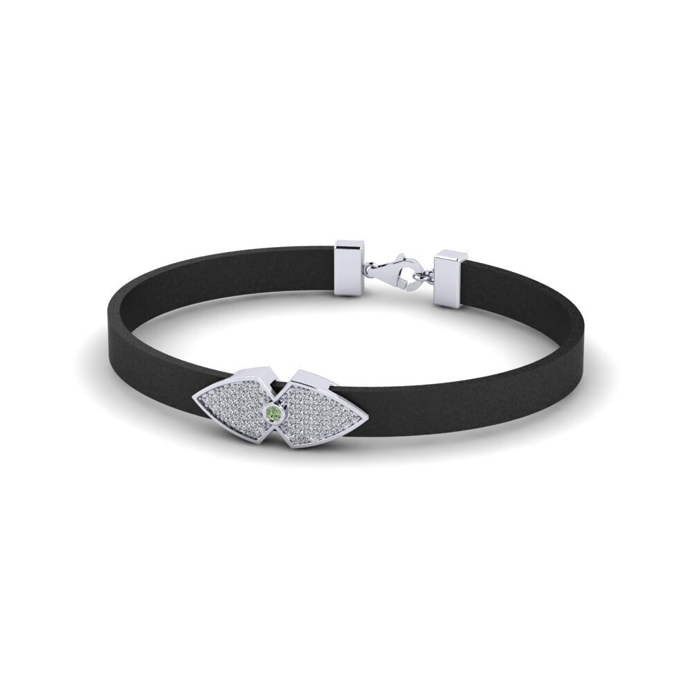 950 Palladium Green Diamond Men's Bracelet Farabitona
