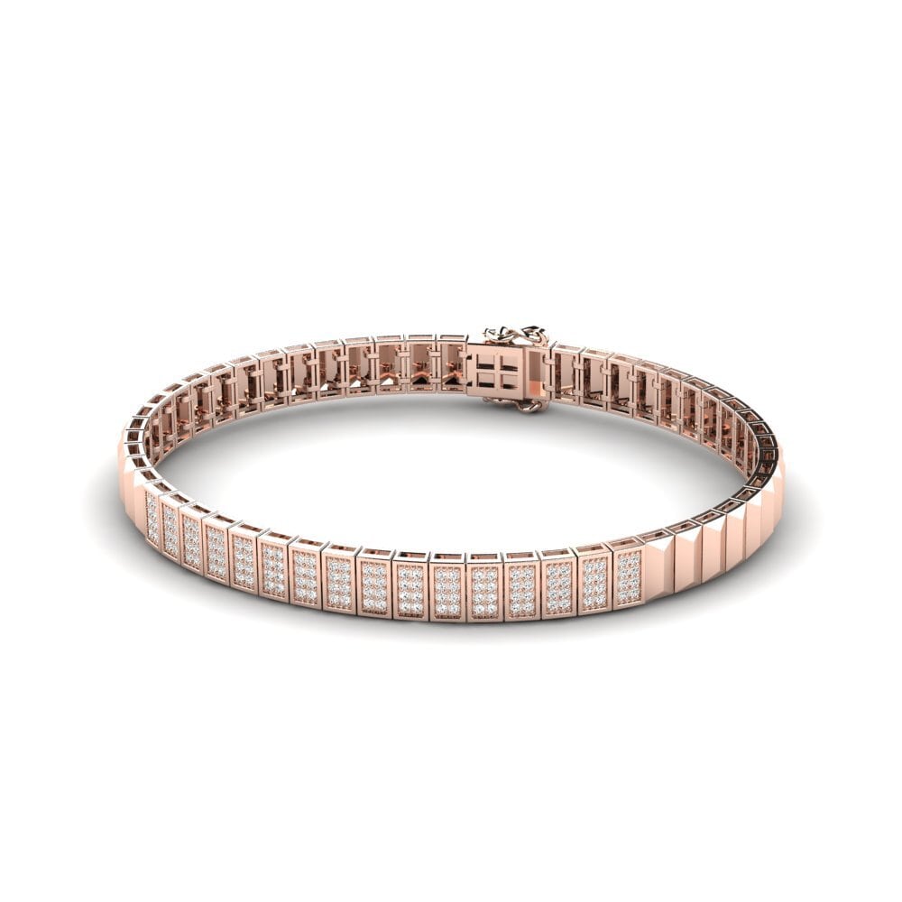 14K Rose Gold Moissanite Men's Bracelet Grangont