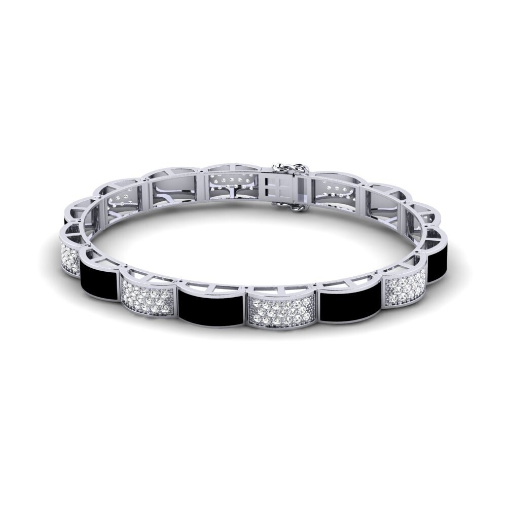 950 Palladium White sapphire Men's Bracelet Leggere