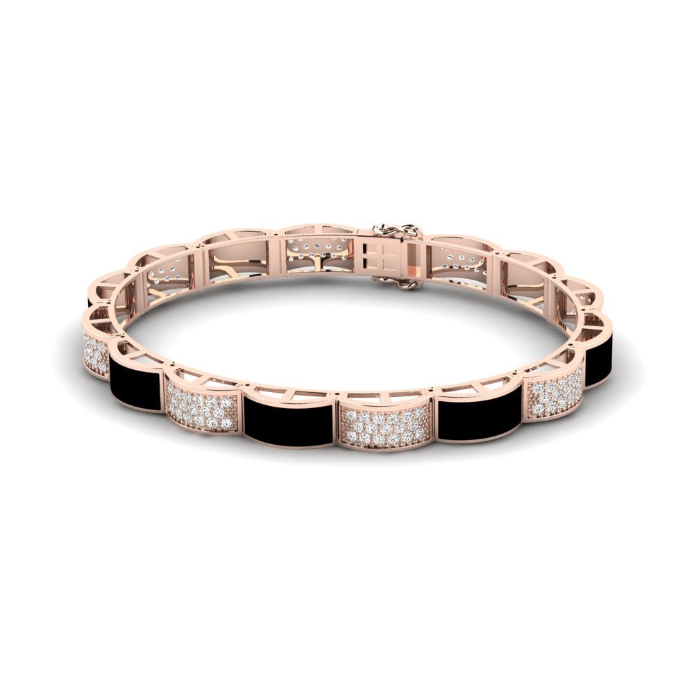 14K Rose Gold Moissanite Men's Bracelet Leggere