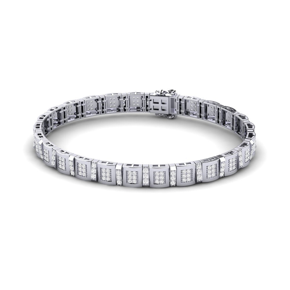 950 Palladium White sapphire Men's Bracelet Misuraren