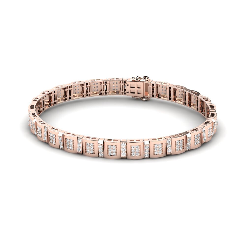14K Rose Gold Moissanite Men's Bracelet Misuraren
