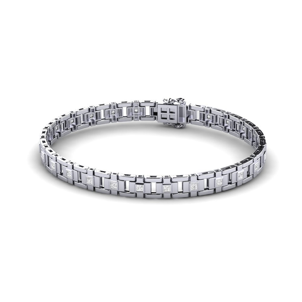 950 Palladium White sapphire Men's Bracelet Negozio
