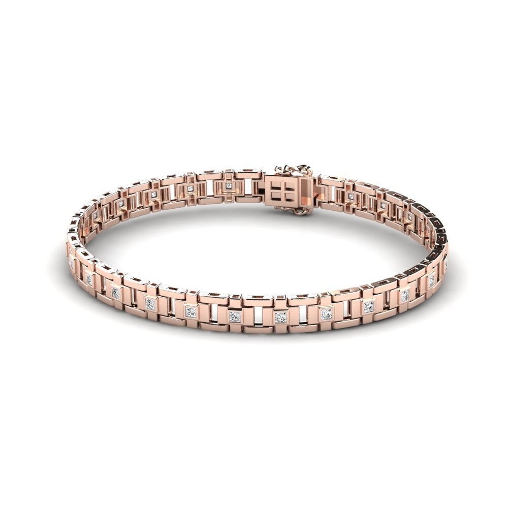 14K Rose Gold Moissanite Men's Bracelet Negozio