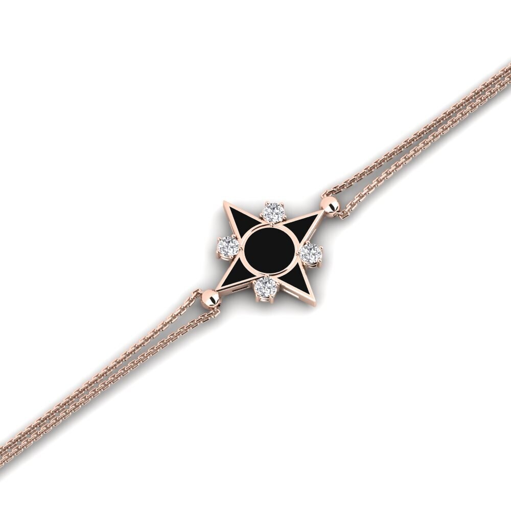9k Oro Rosa Diamante cultivado en laboratorio Pulsera de Mujer Lunatic
