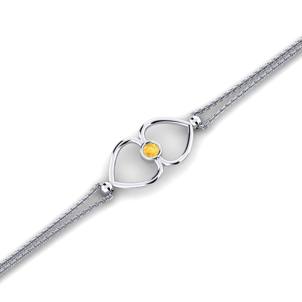 Platine 950 Citrine Bracelet pour femme Lymph
