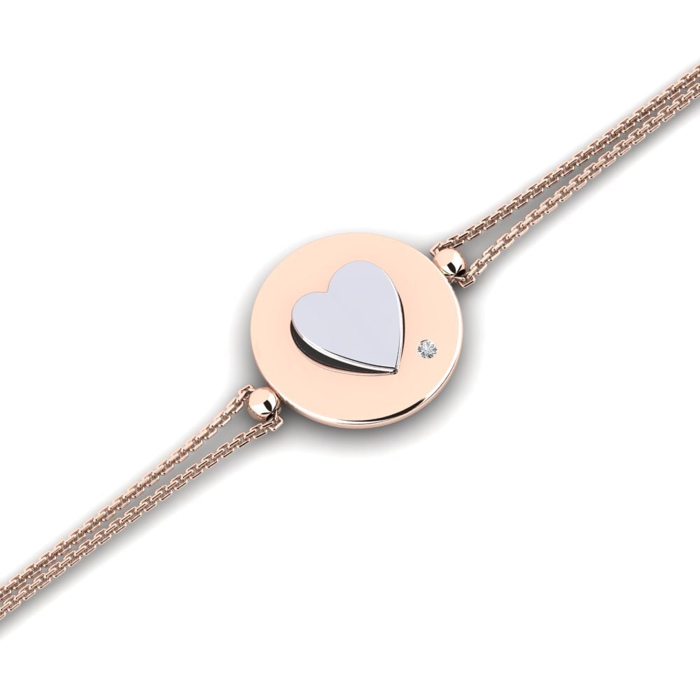 9ct Rose & White Gold White sapphire Women's Bracelet Maqui