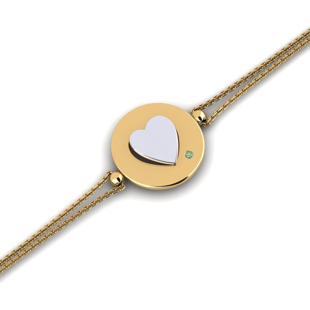 9ct Yellow & White Gold Green Diamond Women's Bracelet Maqui