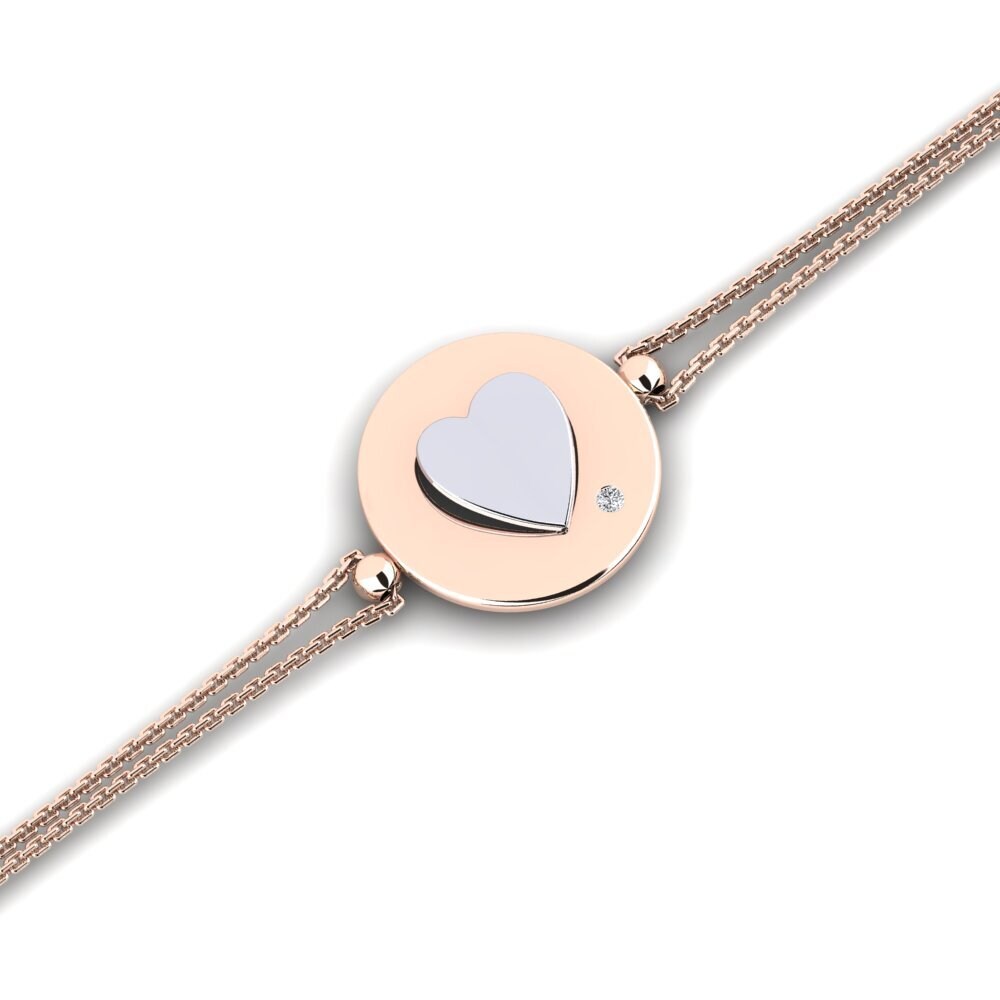 9ct Rose & White Gold Lab Grown Diamond Women's Bracelet Maqui