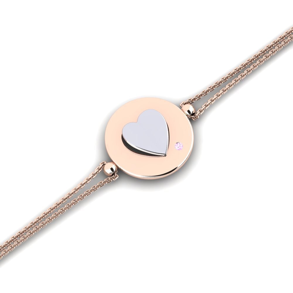 9ct Rose & White Gold Pink Sapphire Women's Bracelet Maqui
