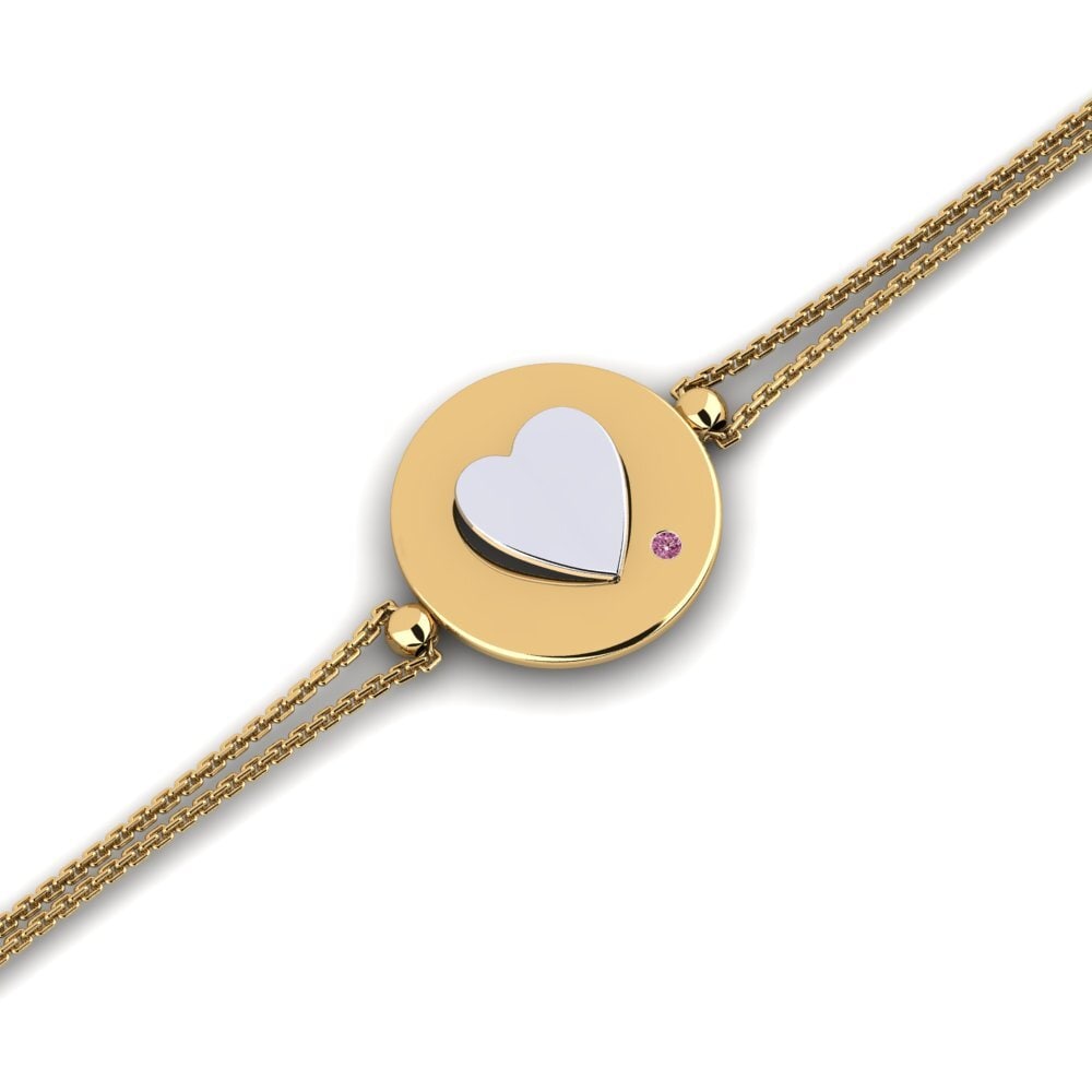 9ct Yellow & White Gold Rhodolite Garnet Women's Bracelet Maqui