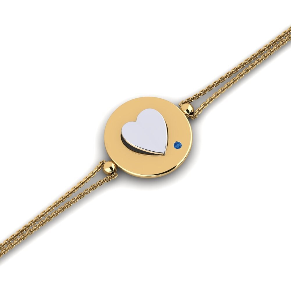 14ct Yellow / White Gold Dark Blue Zirconia Women's Bracelet Maqui