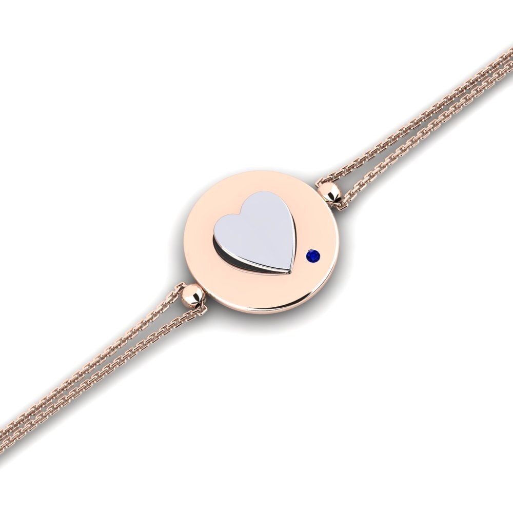 9ct Rose & White Gold Sapphire Women's Bracelet Maqui