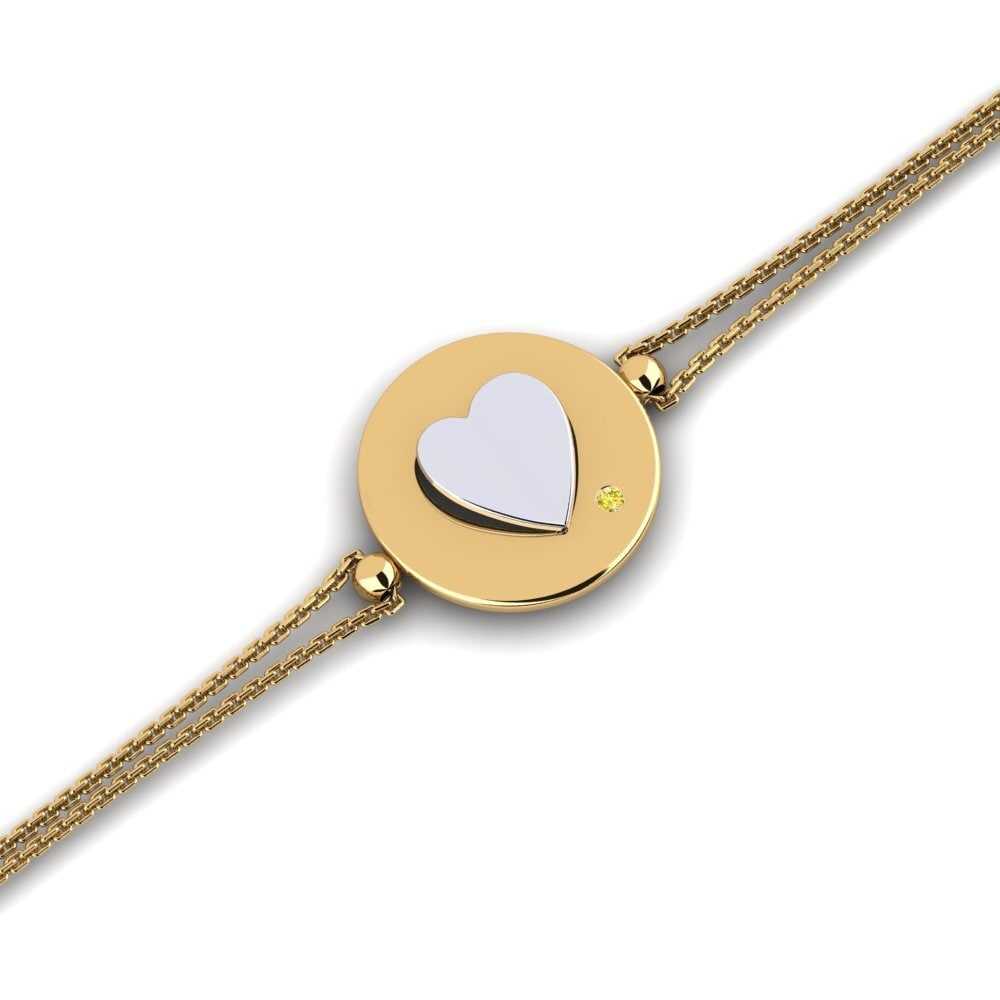 9ct Yellow & White Gold Yellow Sapphire Women's Bracelet Maqui