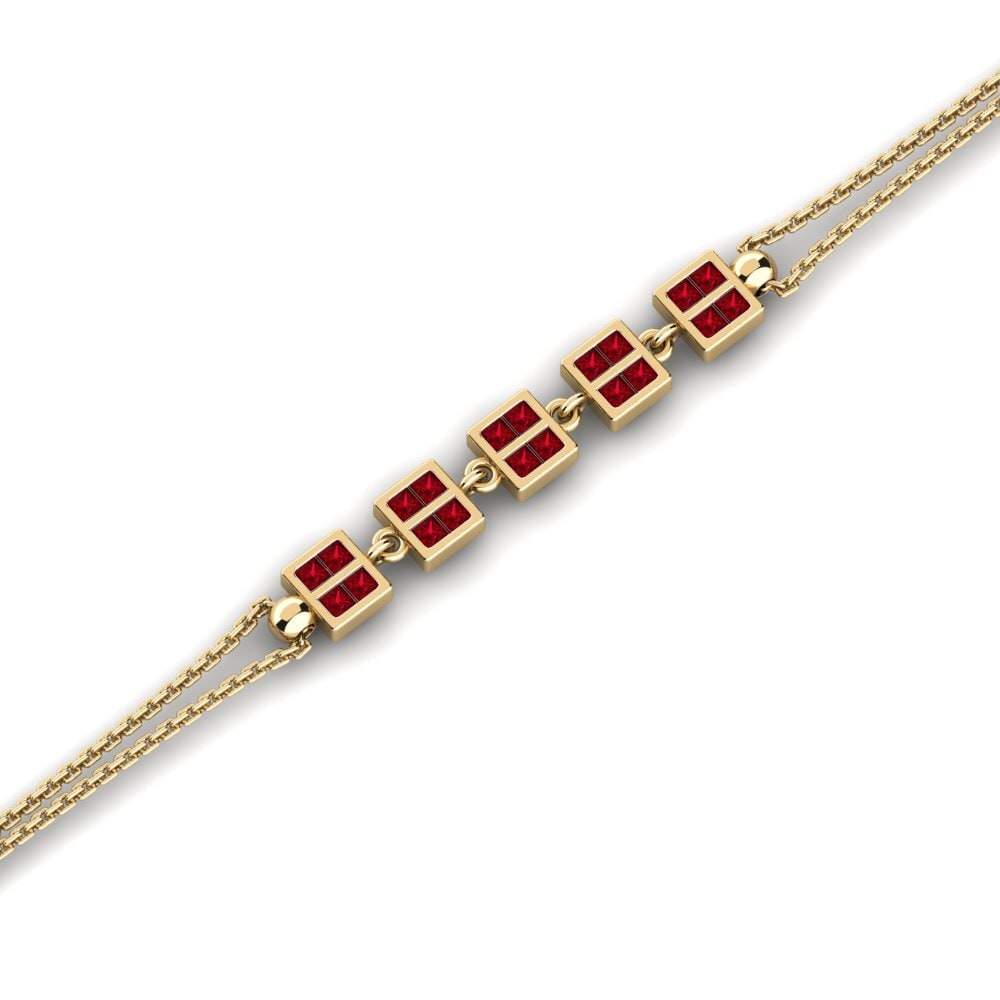 Zircone Rouge Bracelet pour femme Misdra