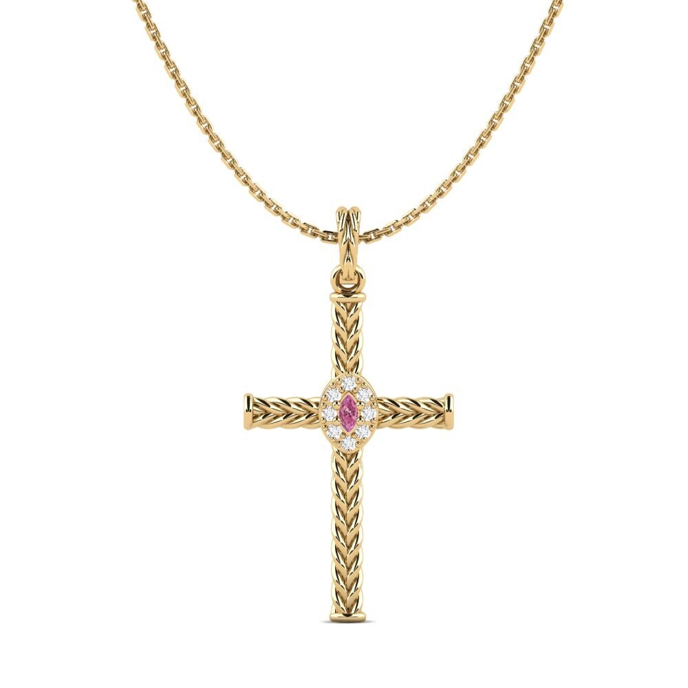 18ct Yellow Gold Rhodolite Garnet Women's Pendant Croes