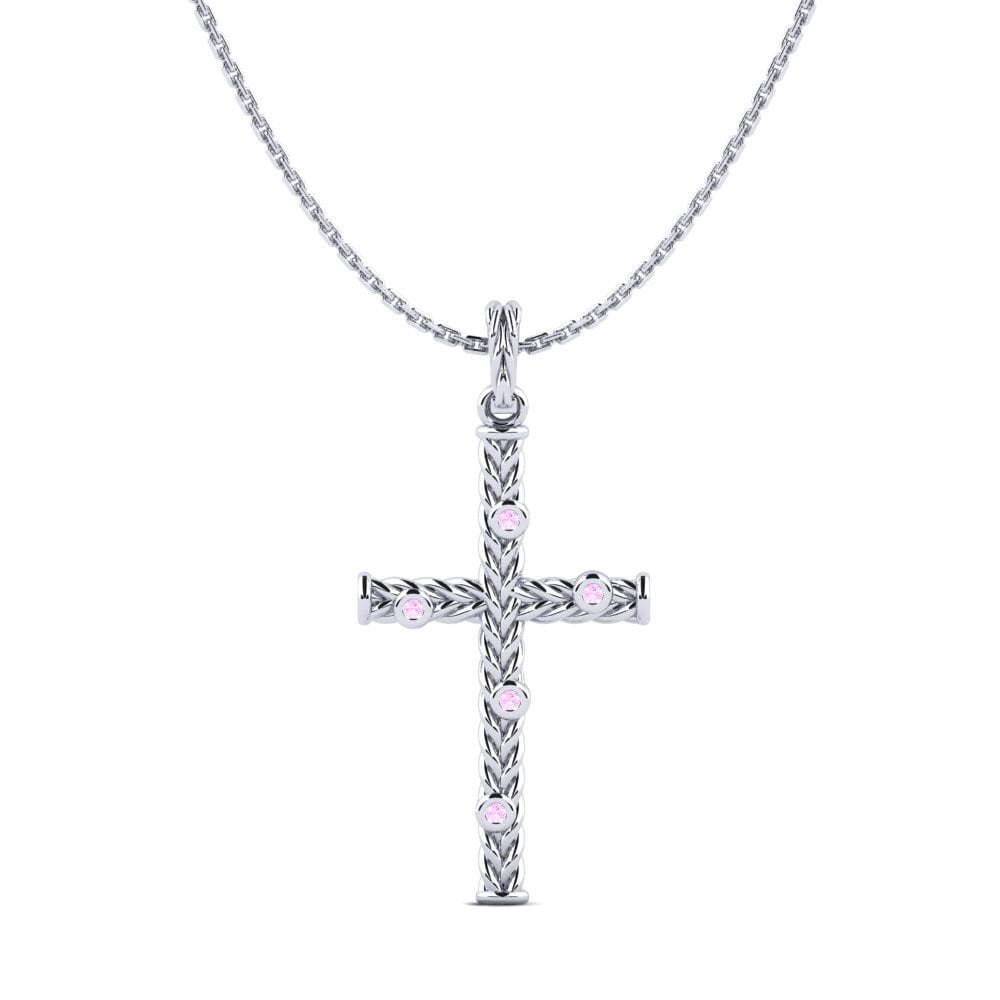 950 Platinum Pink Sapphire Women's Pendant Jagsam