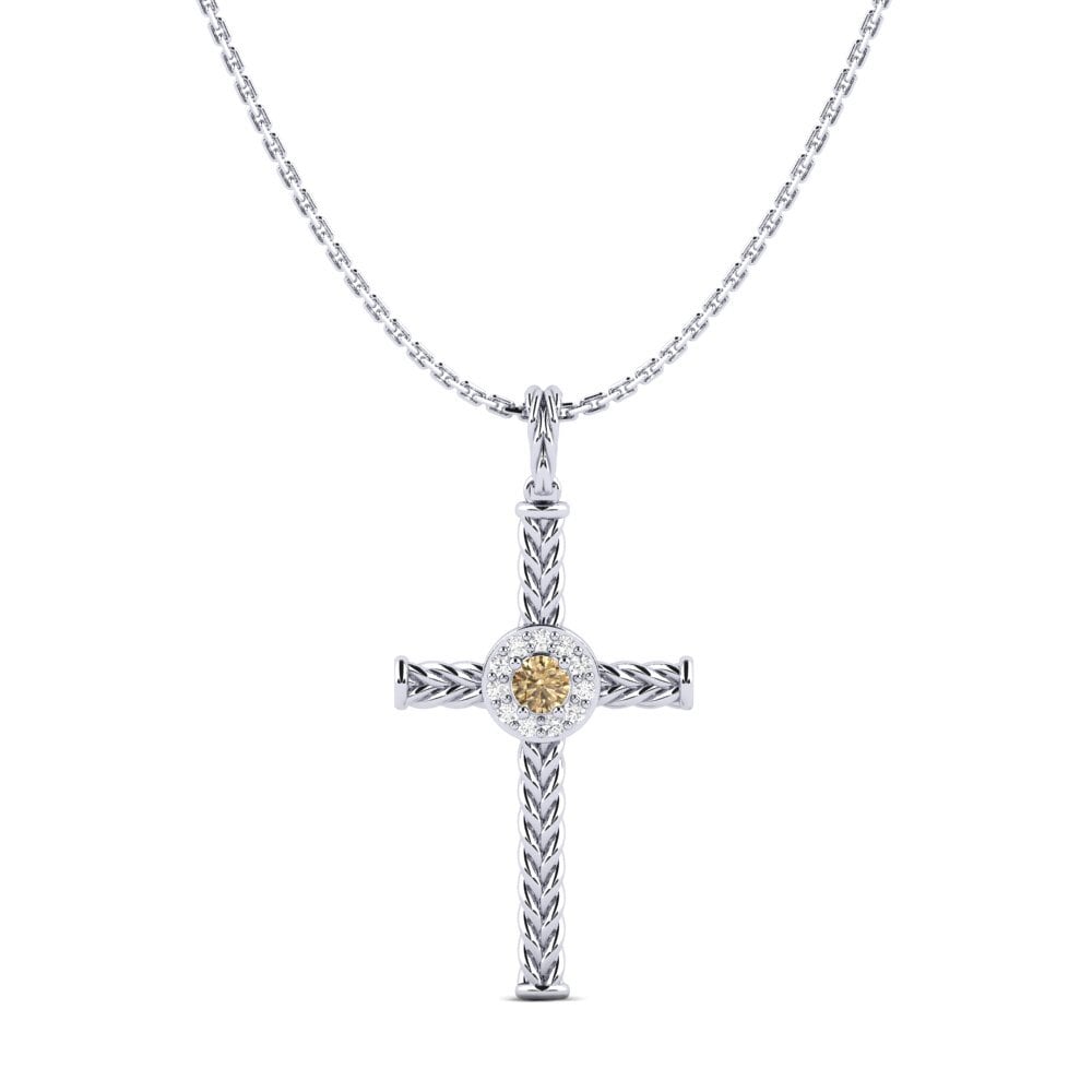 950 Platinum Brown Diamond Women's Pendant Kruco