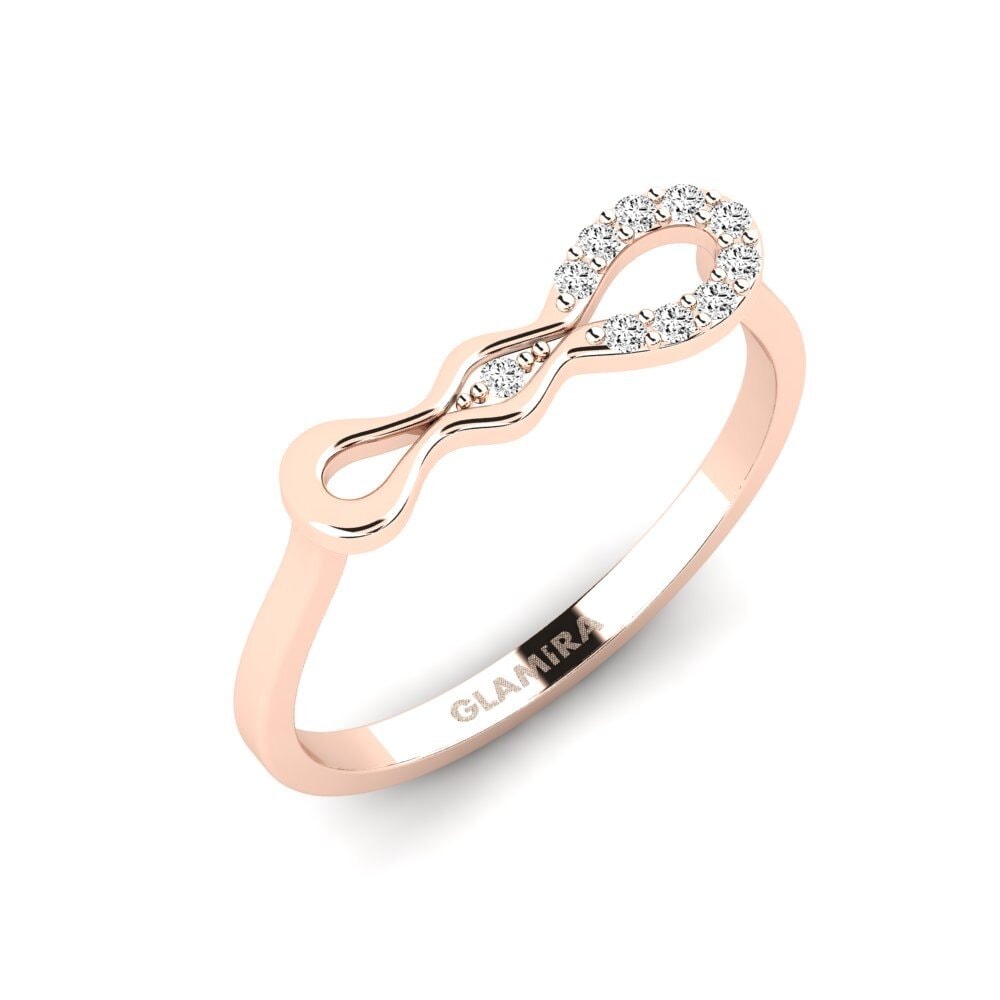14k Oro Rosa Moissanita Anillo Aravida