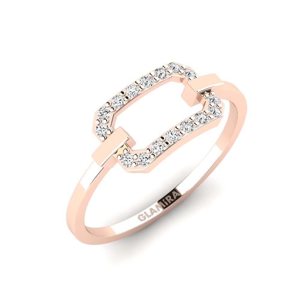 14k Oro Rosa Moissanita Anillo Chozizwitsa