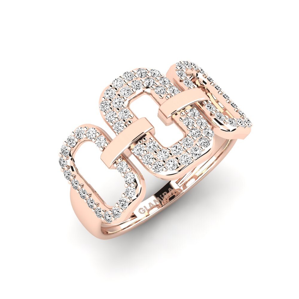14k Oro Rosa Moissanita Anillo Ciall