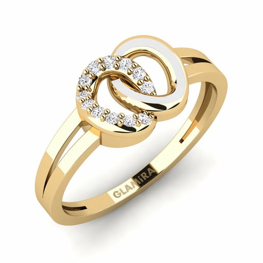 Ring Espectacle 585 Yellow Gold & White Sapphire