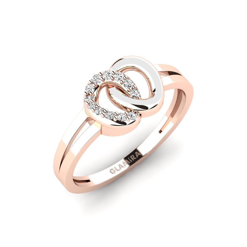 14k Oro Rosa Moissanita Anillo Espectacle