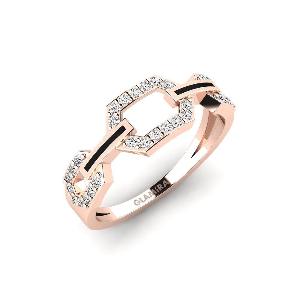 14k Oro Rosa Moissanita Anillo Figree
