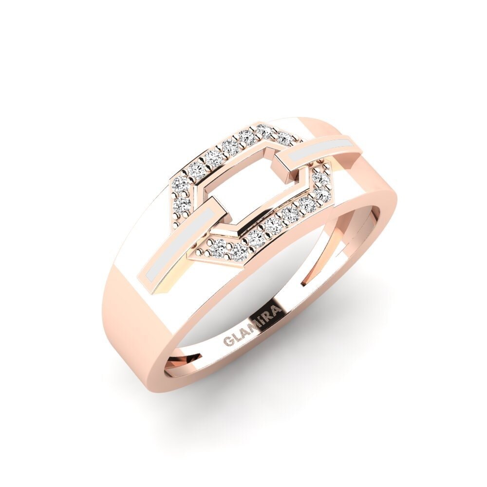 14k Oro Rosa Moissanita Anillo Hetre