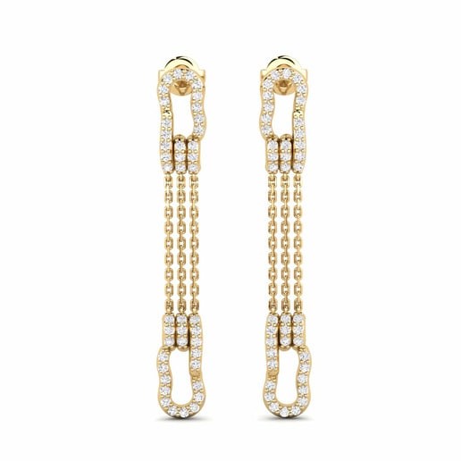 Earring Inconsistency 585 Yellow Gold & White Sapphire