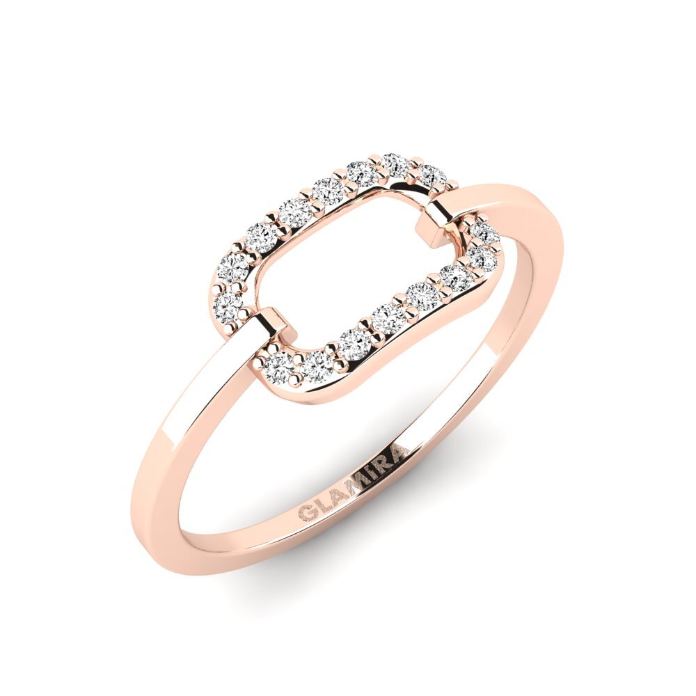14k Oro Rosa Moissanita Anillo apilable Sapnis