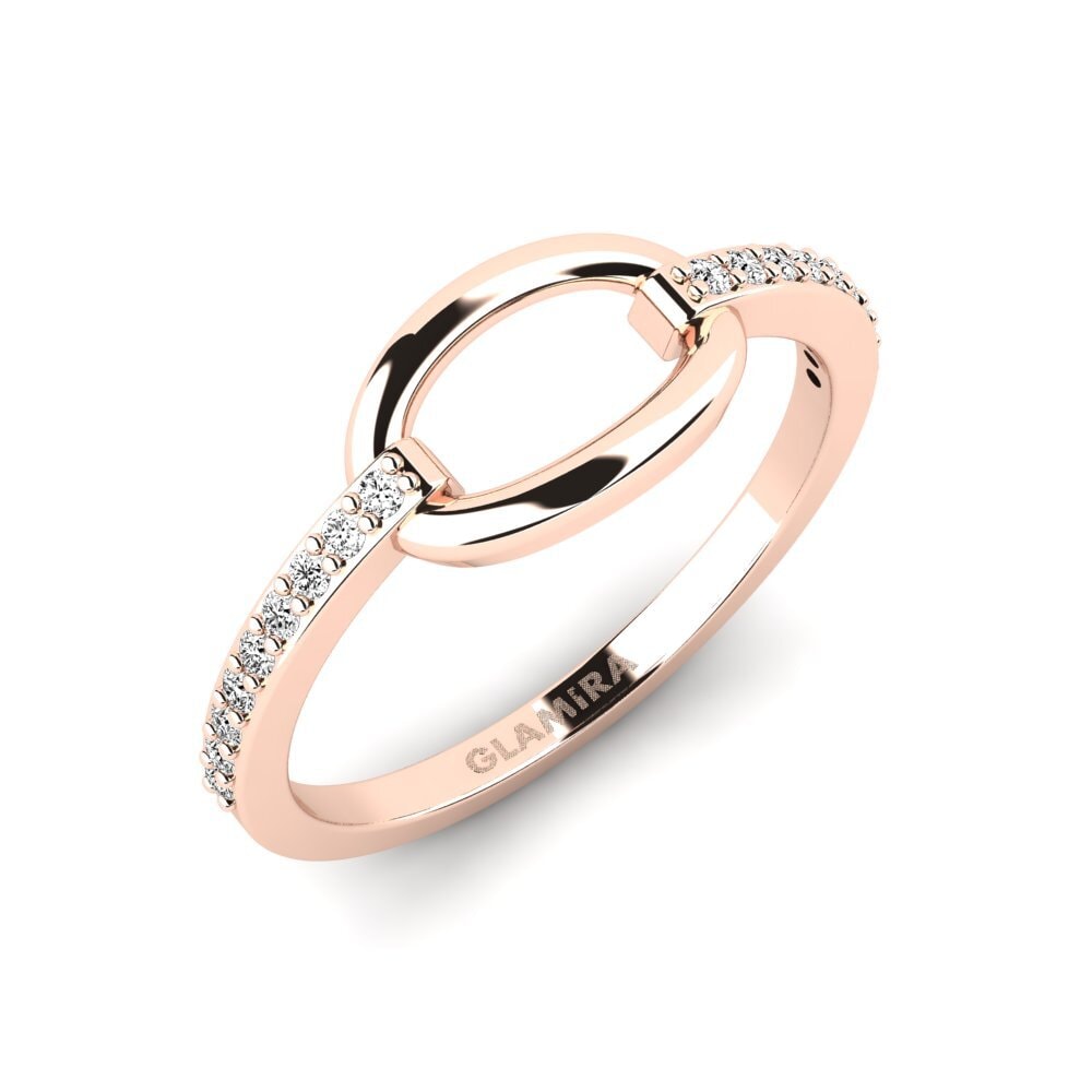 14k Oro Rosa Moissanita Anillo apilable Smita