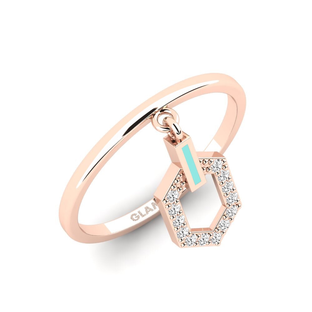 14k Oro Rosa Moissanita Anillo apilable Trigonella