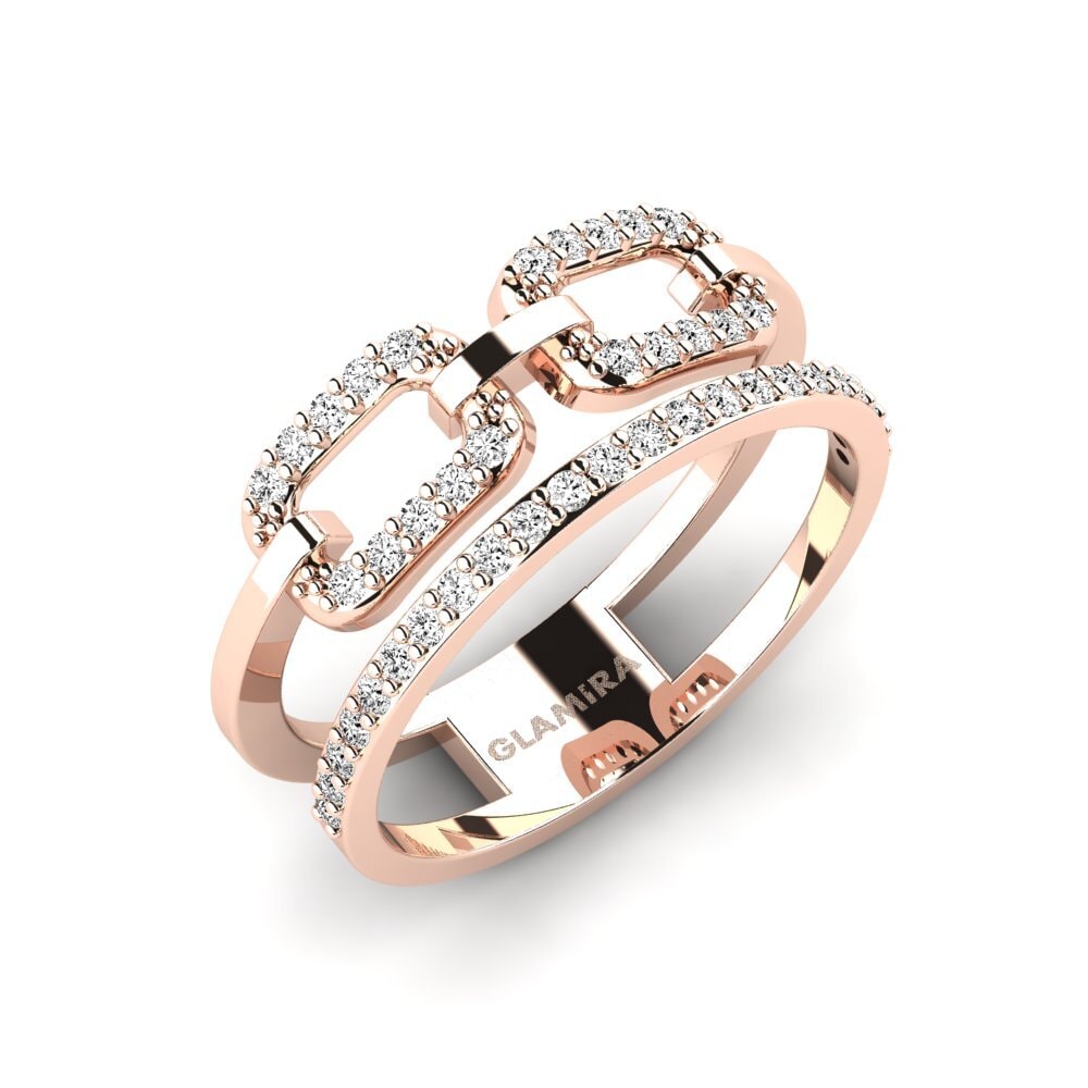 14k Oro Rosa Moissanita Anillo Zmysel