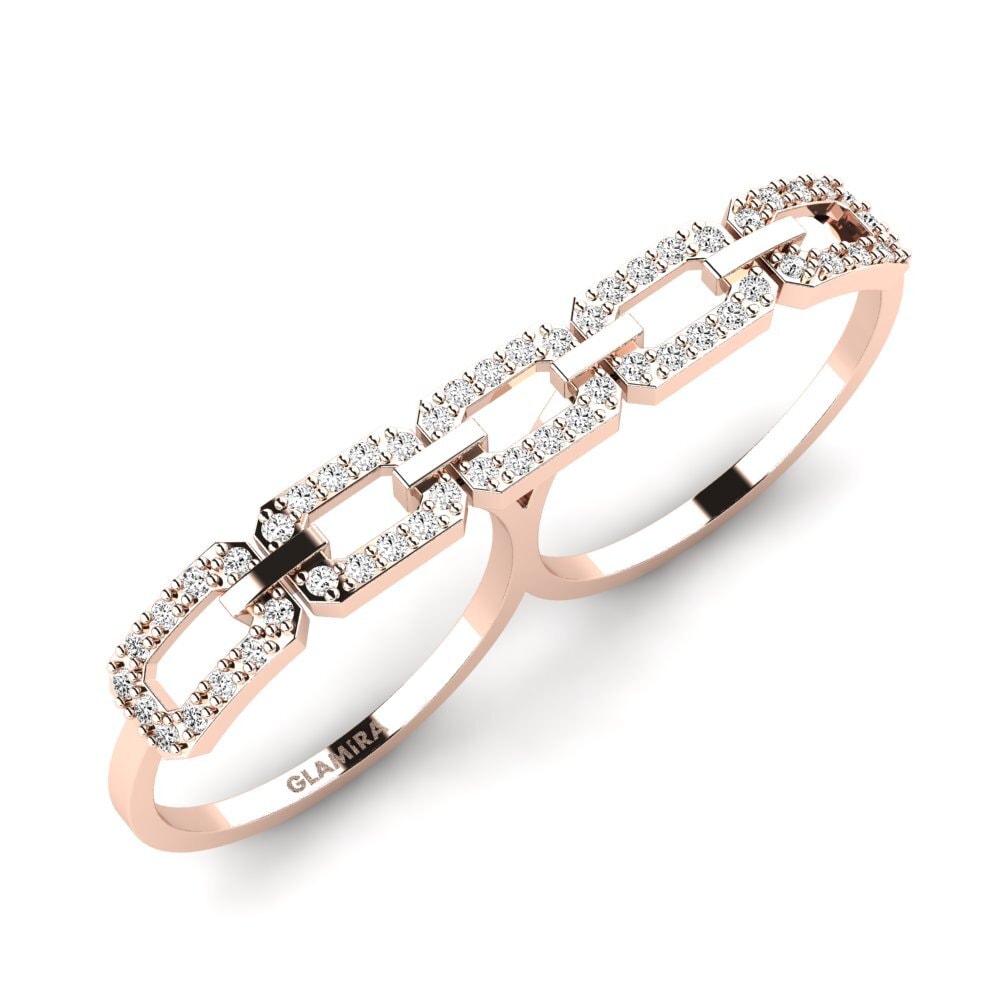 14k Oro Rosa Moissanita Anillo Ajaib